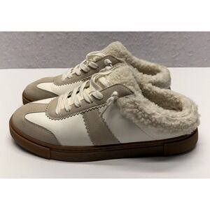 Cushionaire Women's Blade Cozy Sneaker Mule White Faux Shearling Lined 10M